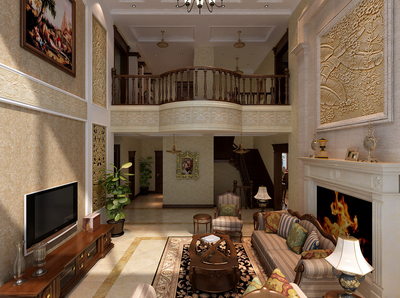 鹿泉云臺別墅316平米美式風(fēng)格室內(nèi)設(shè)計 演繹經(jīng)典與舒適